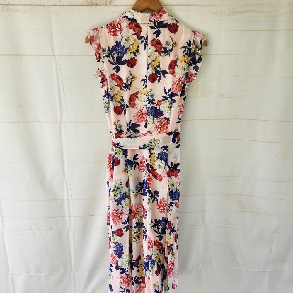 Tahari Floral Midi Dress Size 2 - Picture 11 of 12
